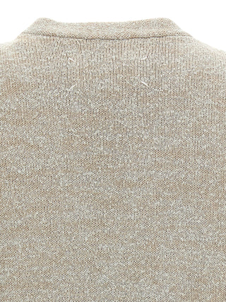 Beige Cotton Sleeveles Sweater