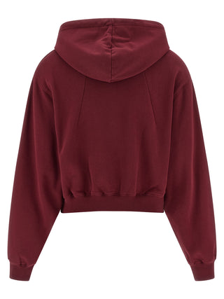 Sudadera con capucha de algodón burdeos