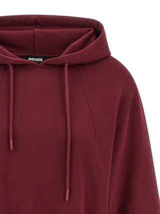 Sudadera con capucha de algodón burdeos