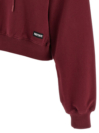 Sudadera con capucha de algodón burdeos