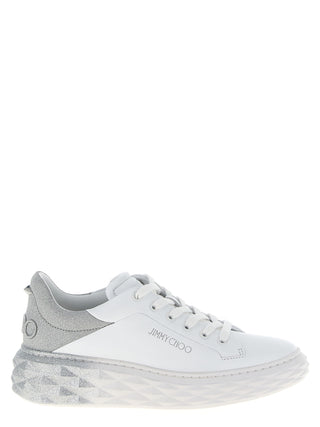Zapatillas gruesas de cuero plateado