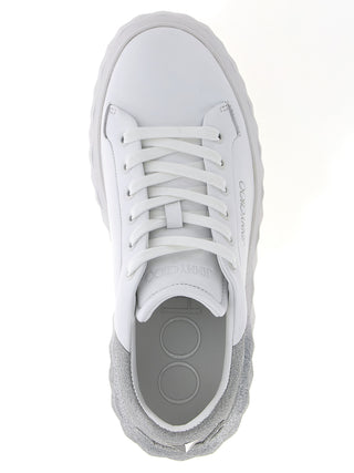 Zapatillas gruesas de cuero plateado
