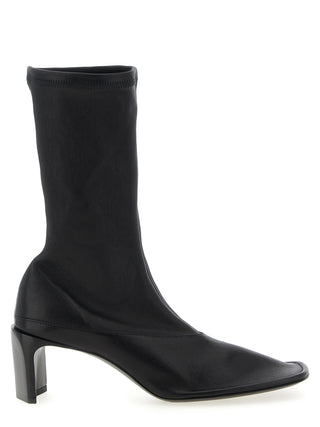 Black Lamb Leather Ankle Boots