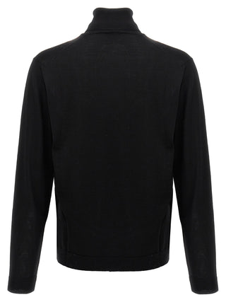 Black Merino Wool Cardigan