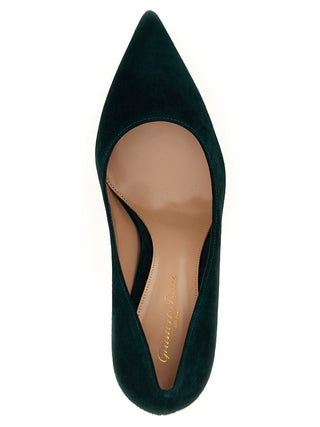 Zapatos de tacón alto bicolor de ante y cuero