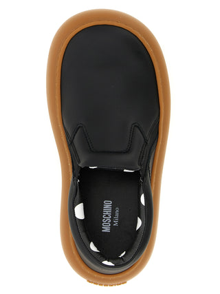 Zapatillas gruesas de cuero negro