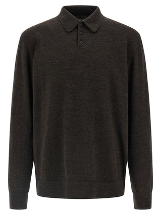 Brown Wool Polo Shirt