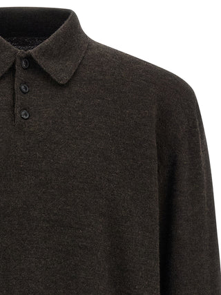 Brown Wool Polo Shirt