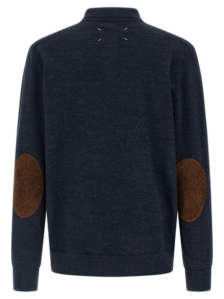Blue Wool Polo Shirt