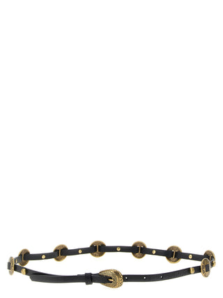 Black Calfskin Thin Belt