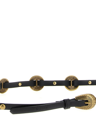 Black Calfskin Thin Belt