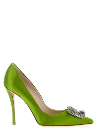 Bicolor Viscose High Heel Pumps