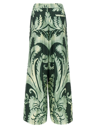 Bicolor Silk Casual Pants
