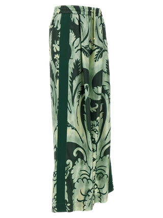 Bicolor Silk Casual Pants