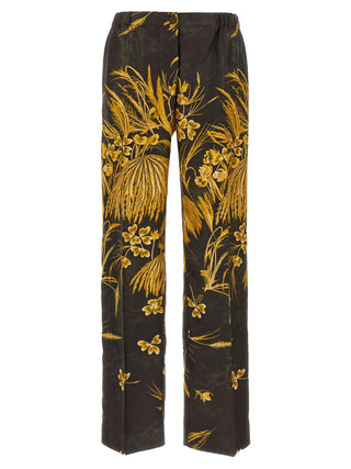 Multicolor Silk Casual Pants