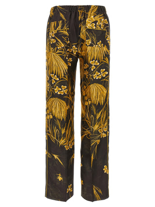 Multicolor Silk Casual Pants