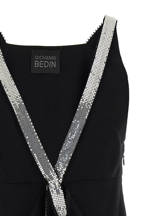 Black Viscose Short Dress