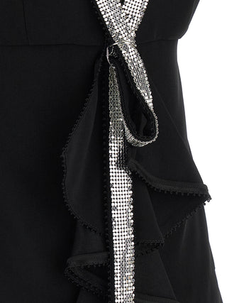 Black Viscose Short Dress