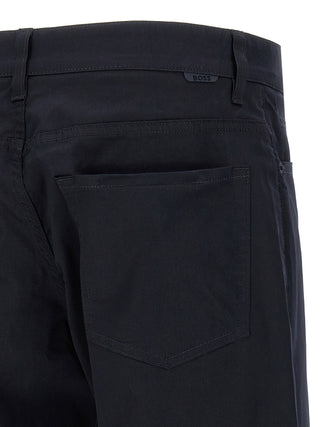 Blue Cotton Casual Pants