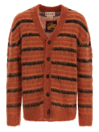Orange Fabric Cardigan