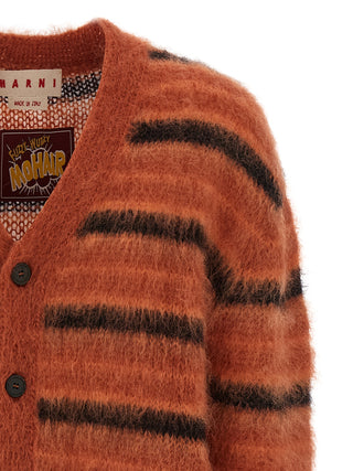 Orange Fabric Cardigan
