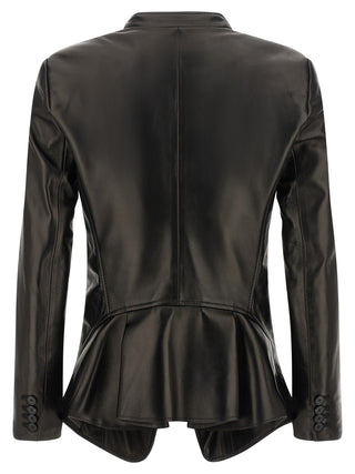Blazer de piel de cordero negra