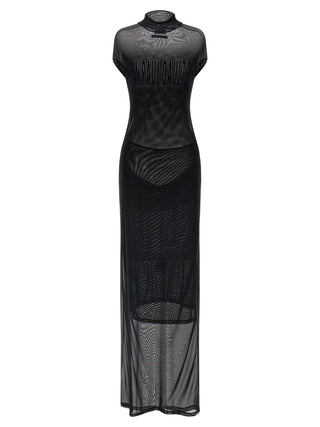Black Polyamide Long Dress