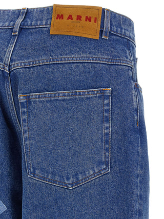 Jeans azules de algodón denim