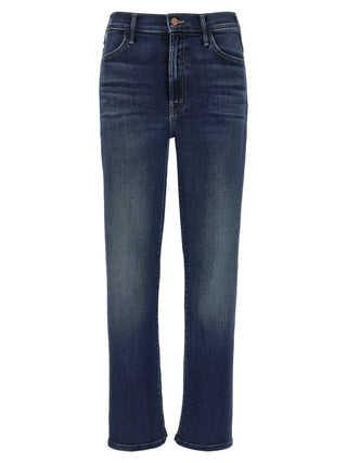 Blue Cotton Flared Jeans
