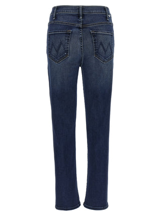 Blue Cotton Flared Jeans