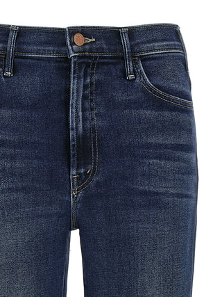 Blue Cotton Flared Jeans