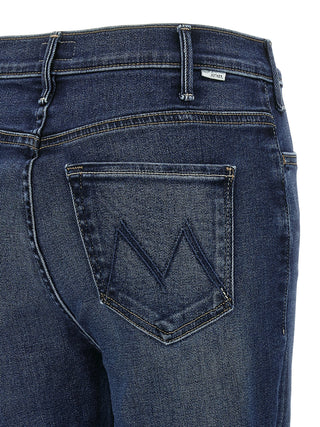 Blue Cotton Flared Jeans