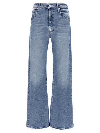Blue Cotton High-Waisted Jean