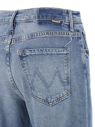Blue Cotton High-Waisted Jean