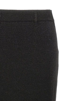 Black Polyester Mini Skirt
