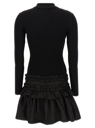 Black Viscose Short Dress