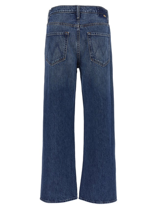 Jeans acampanados azules de algodón