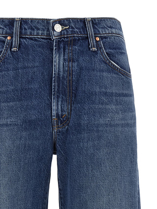 Jeans acampanados azules de algodón