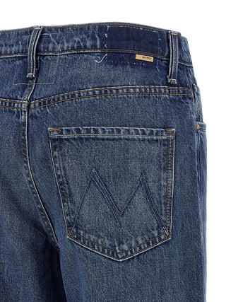 Jeans acampanados azules de algodón