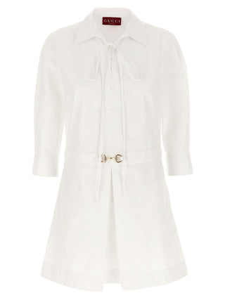 White Cotton Short Dress