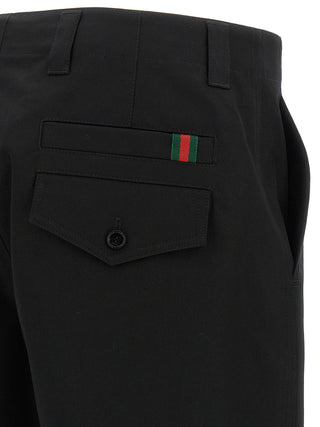 Pantalones casuales de algodón negro