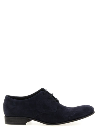 Zapatos Oxford y Derby de ante azul y cuero