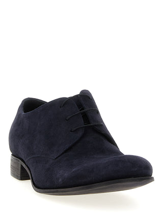 Zapatos Oxford y Derby de ante azul y cuero