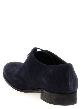 Zapatos Oxford y Derby de ante azul y cuero