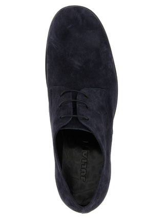 Zapatos Oxford y Derby de ante azul y cuero