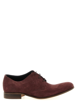 Bordeaux Suede Leather Oxfords And Derbies