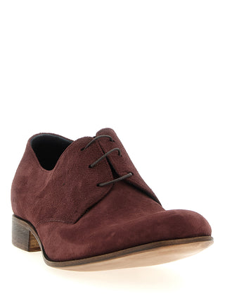 Bordeaux Suede Leather Oxfords And Derbies