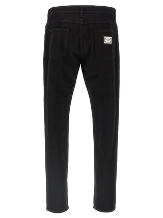 Black Cotton Straight-Leg Jeans
