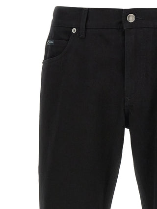 Black Cotton Straight-Leg Jeans