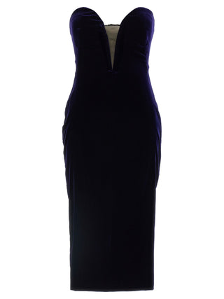 Vestido midi de viscosa azul